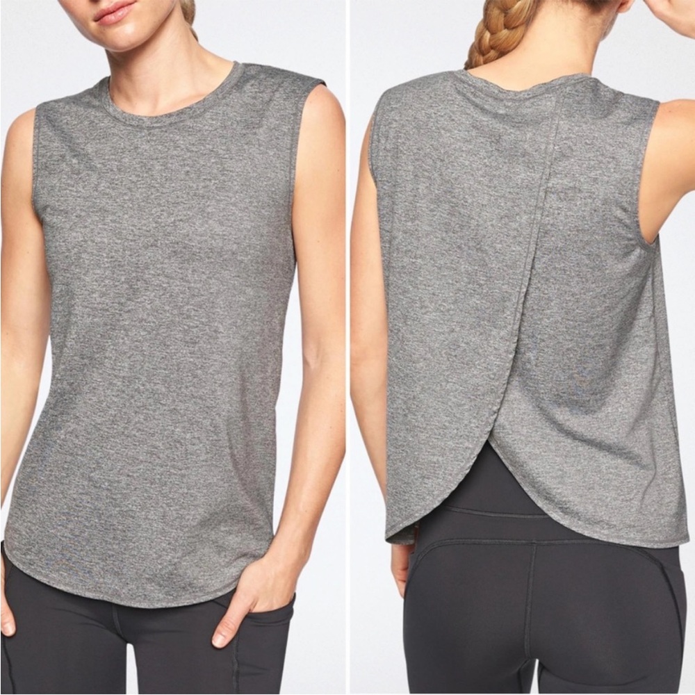 Athleta Sunlover Heathered Gray UPF Tulip
Back Tank Size Small